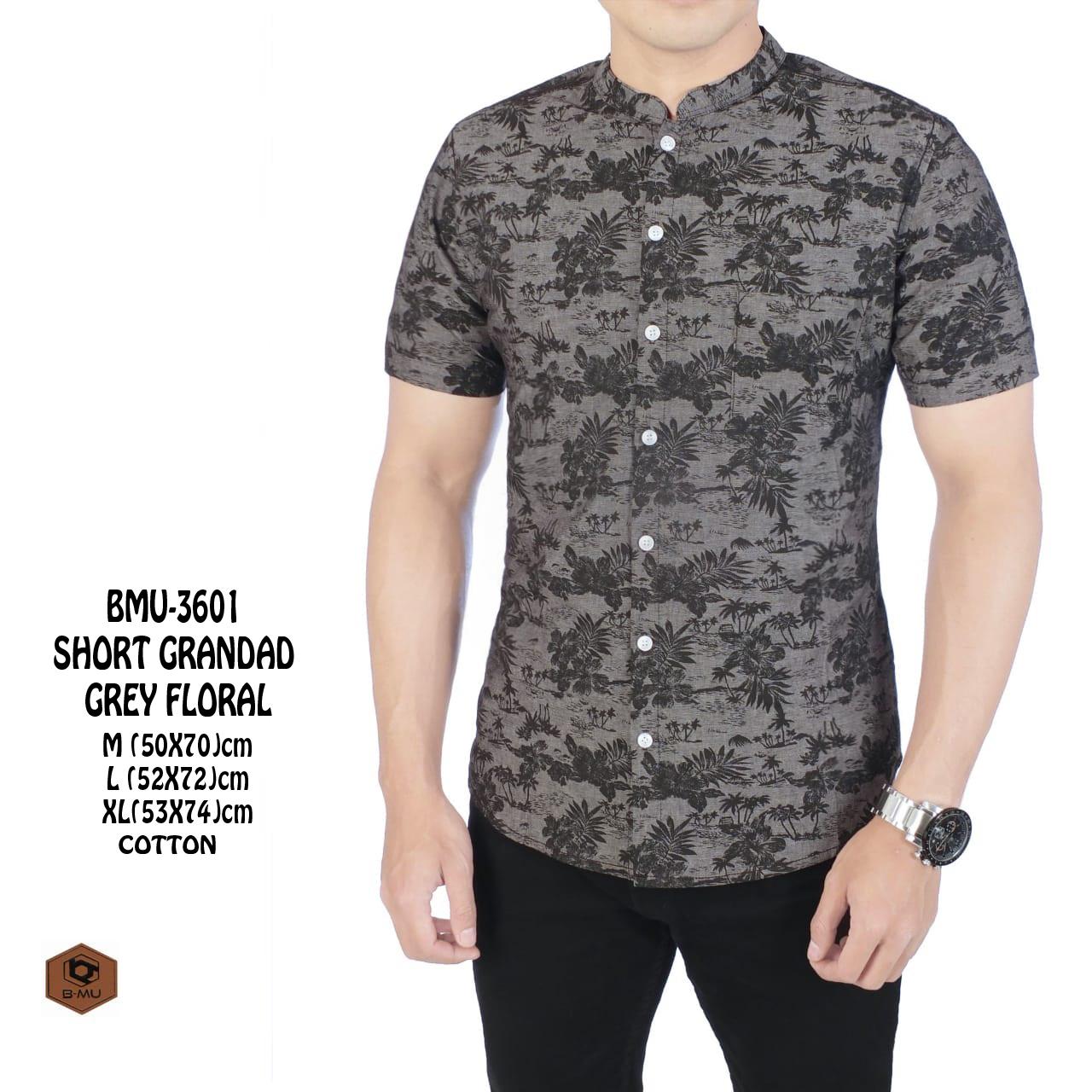 the most - Kemeja Pendek Abu Gelap Corak Bunga kerah sanghai koko short grandad grey mix floral kemeja santai pria atasan pria kerja kantor beli baju distro bandung terlaris termurah best seller motif batik kaos