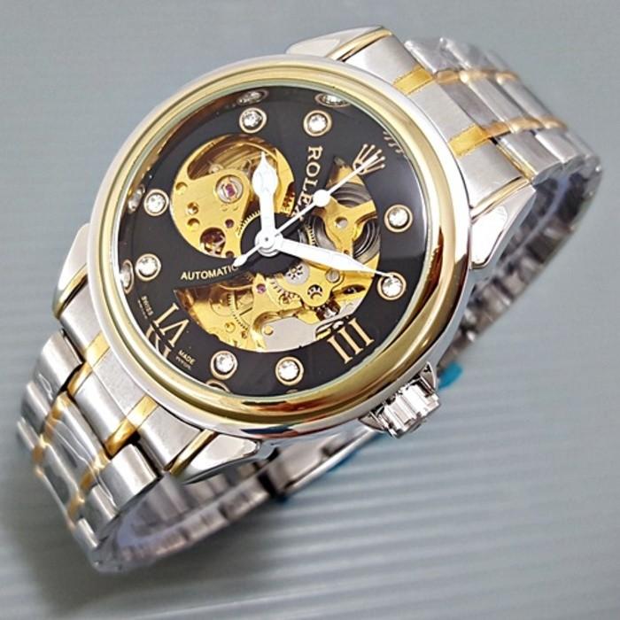 Jam tangan pria / Jam tangan pria original / Jam tangan pria murah / Jam tangan pria terbaru / Jam tangan pria swiss army / Jam tangan pria terbaik / Rolex Skeleton Pacman Rantai Kombinasi Black DISKON MURAH!!!