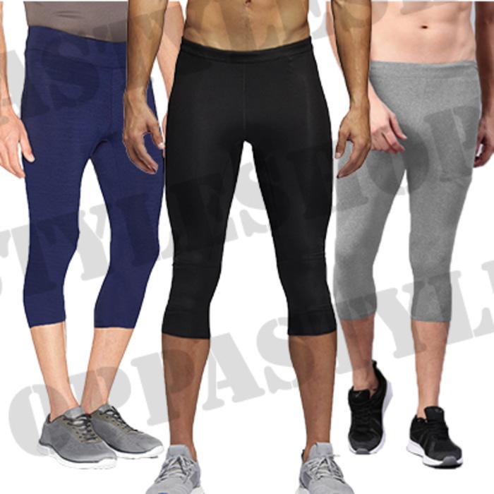 HARGA DISKON!!! BASIC 7/8 LEGGING PRIA CELANA LEGGING 7/8 TRAINING SPORT PREMIUM - BLACK - C3UOBG