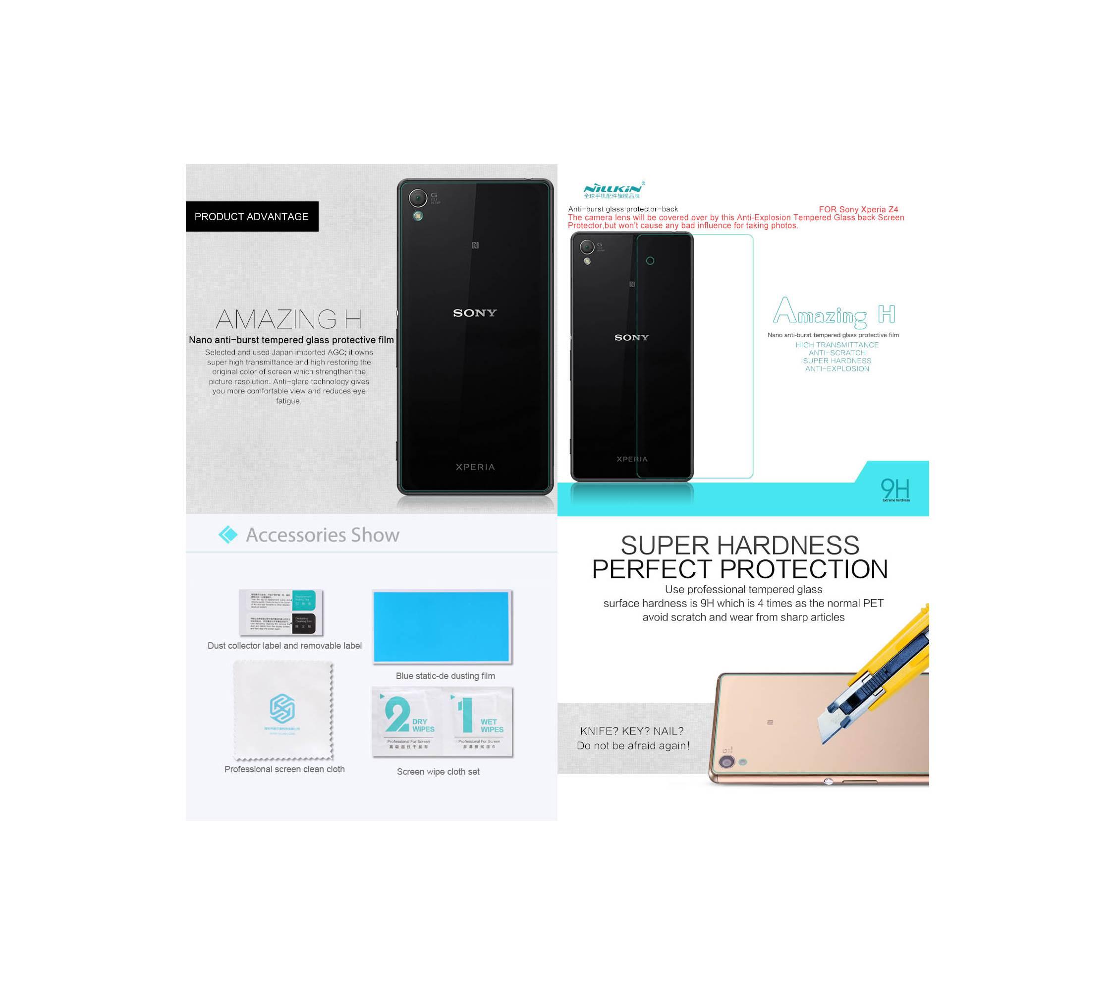 Jual Nillkin H Back Tempered Glass Belakang Sony Xperia Z4 / Z3 Plus
