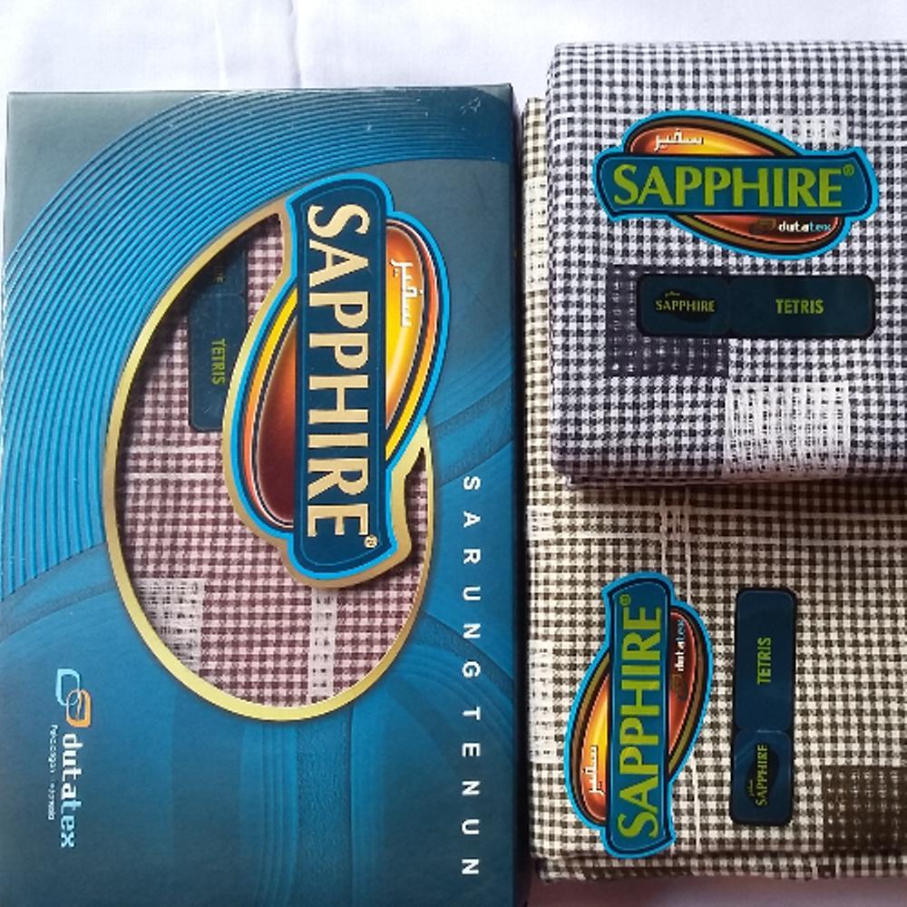 2 Pcs Sarung Tenun Sapphire Motif Tetris (Random Warna & Motif)