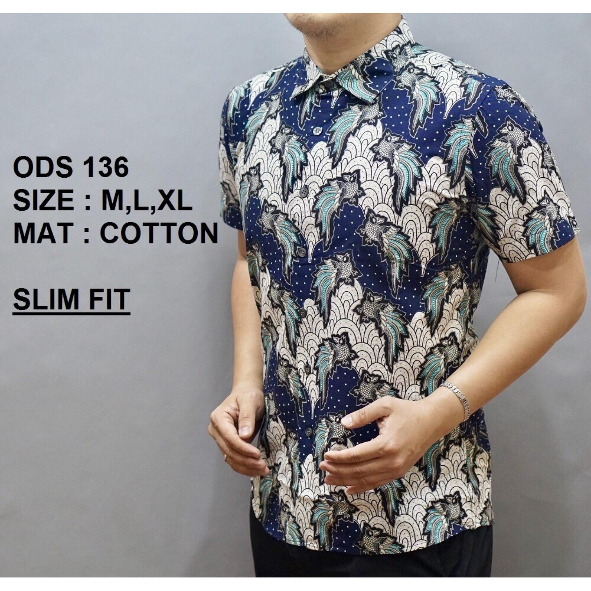 Baju Kemeja Batik Pria Slimfit Motif Modern Bahan Lembut Dan Adem Tidak Mudah Luntur Terbaru 2018