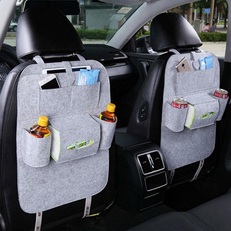 Car Seat Organizer - Tas Mobil Multifungsi Dipasang Dibelakang Jok - Abu Abu