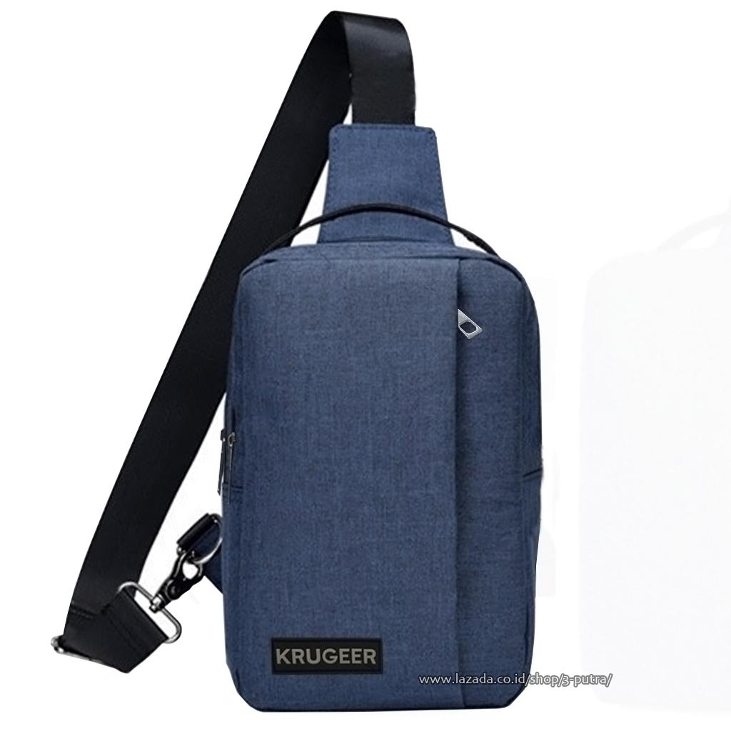 Tas Slempang Anti Maling ( Anti Thief ) Messenger Bag Tas Selempang Kanvas Sling Bag ( 3P Krugeer Kanvas Sling Bag Anti Thief )