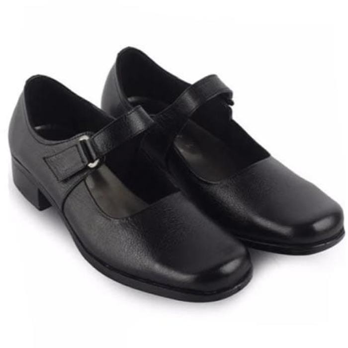 EWN Sepatu Pantofel Paskibra Wanita Bertali / Sepatu Sekolah Anak Wanita - Hitam