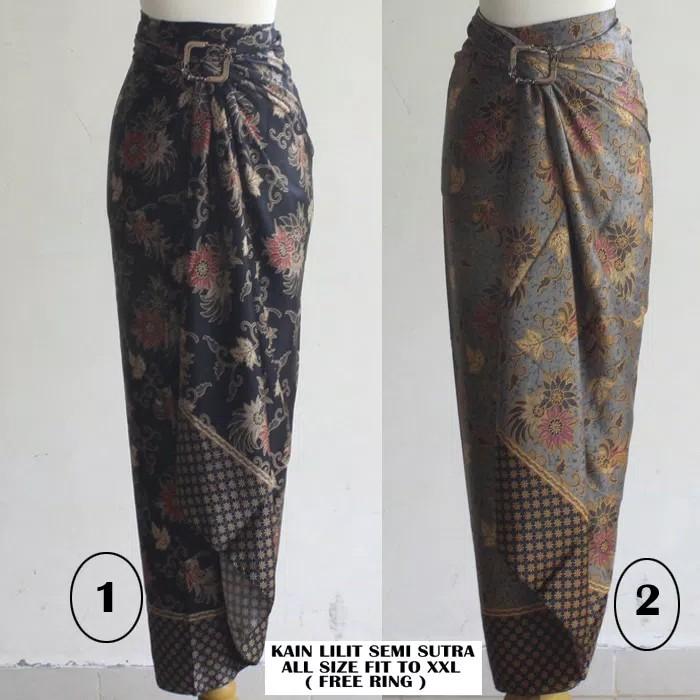 Glow fashion Rok lilit batik panjang wanita jumbo long skirt Lania - 02