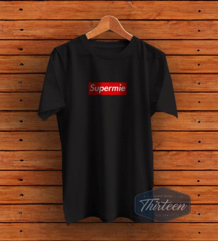 Kaos Original Baju Unik Plesetan Supreme - Supermie Kualitas Distro - Hitam