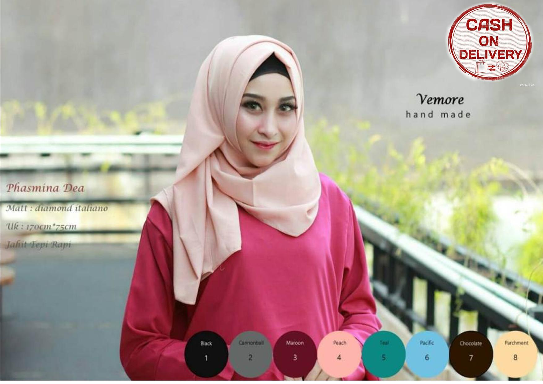 Sien Collection Pashmina Diamond Italiano / Jilbab Phasmina Polos / Phasmina Hijab / Jilbab Polos / Kerudung Hijab Murah Meriah