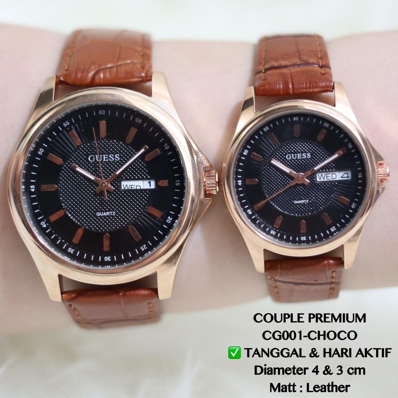 Terlaris ! Jam tangan couple pasangan fossil / guess kulit grosir supplier murah