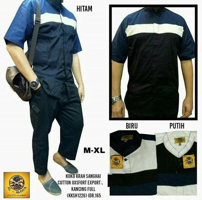 Koko Cotton Oxford M-XL Al Amwa Muslim Jubah Gamis Sirwal Setelan Anak