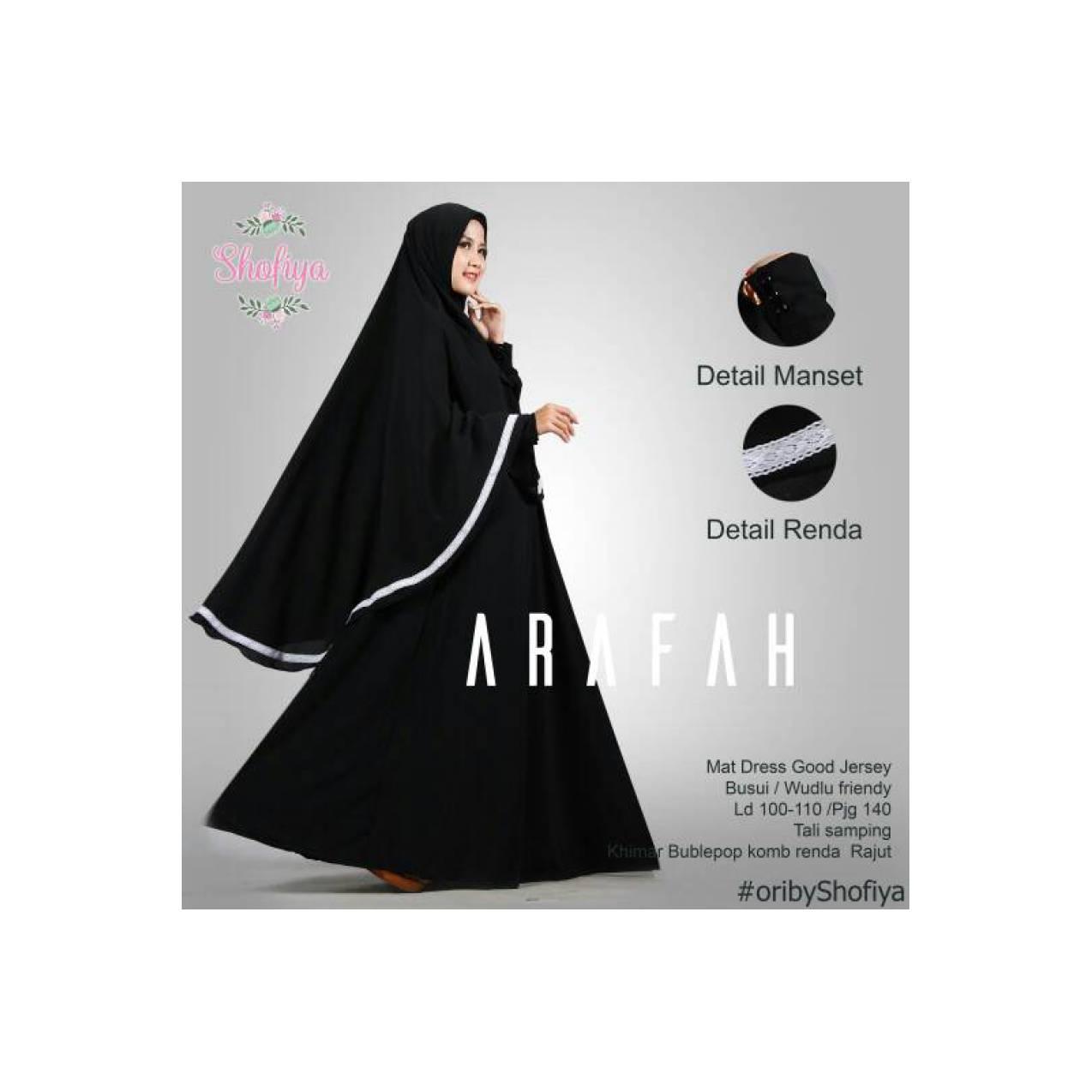 BAJU GAMIS HITAM ARAFAH SYARI Matt. Good Jersey Fit XXL