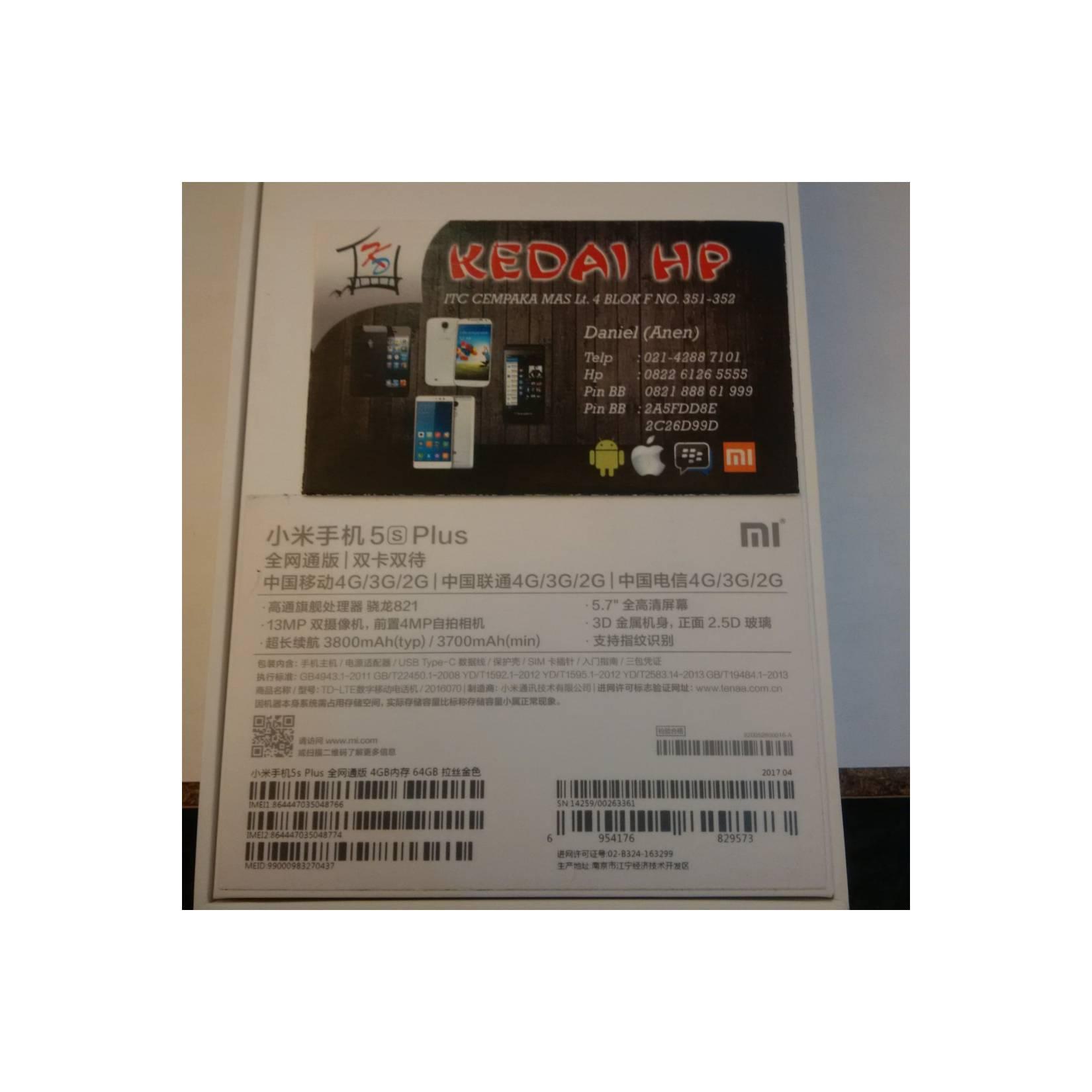HP XIAOMI MI5S PLUS 4 64 GOLD GARANSI DISTRIBUTOR 1 TAHUN ANDROID XIO