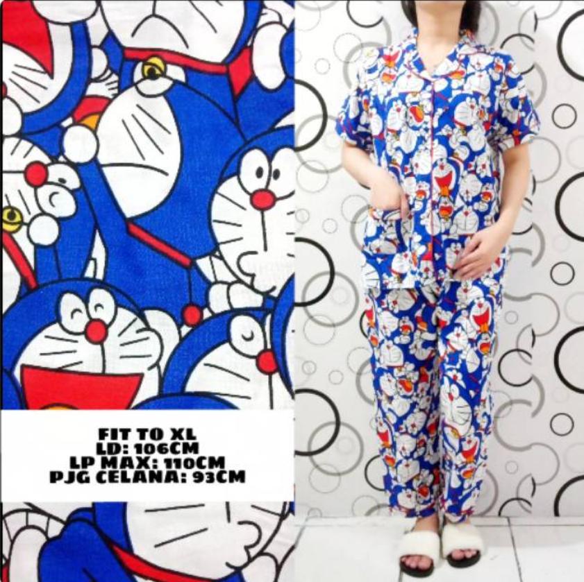 hokyfashion PIYAMA CP PAJAMAS DORAEMON FULL FIT TO XL
