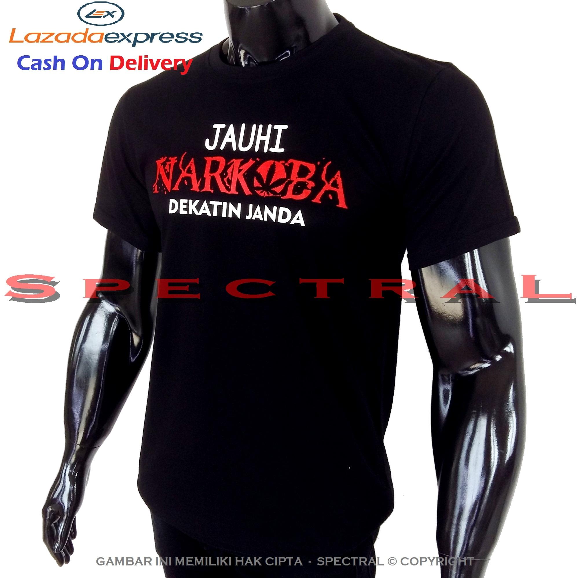 Spectral – JAUHI NARKOBA 100% Soft Cotton Combed 30s Kaos Distro Fashion T-Shirt Atasan Terbaru Baju Pakaian Nge-Tren Terlaris Pria Wanita Cewe Cowo Lengan Murah Bagus Keren Jaman Kekinian Jakarta Bandung Gambar Tulisan Kata Lucu Viral Gombal Janda Istri