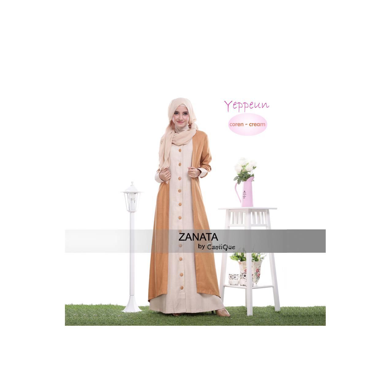 Baju Kerja Wanita Gamis Kantor Resmi Formal Menyusui Cokelat Orange