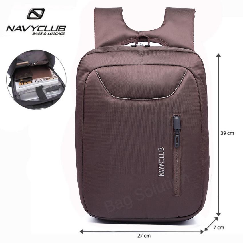 Navy Club Tas Ransel Laptop Tahan Air - Tas pria Tas Wanita Tas Laptop - 5883 Backpack Up to 15 inch - Coffee