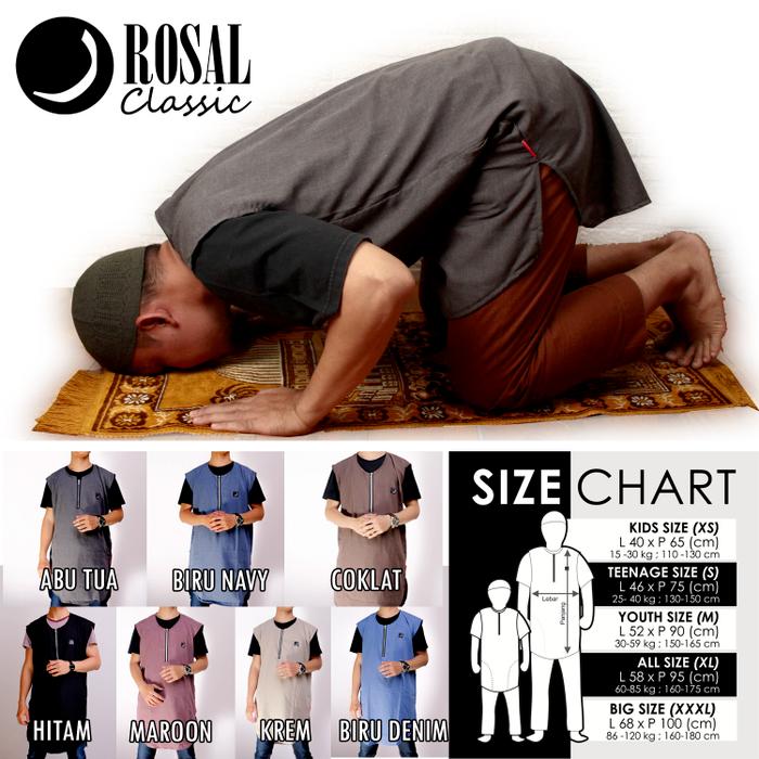ROSAL Dewasa - Rompi Pakaian Sholat Baju Koko Gamis Pakistan Pria