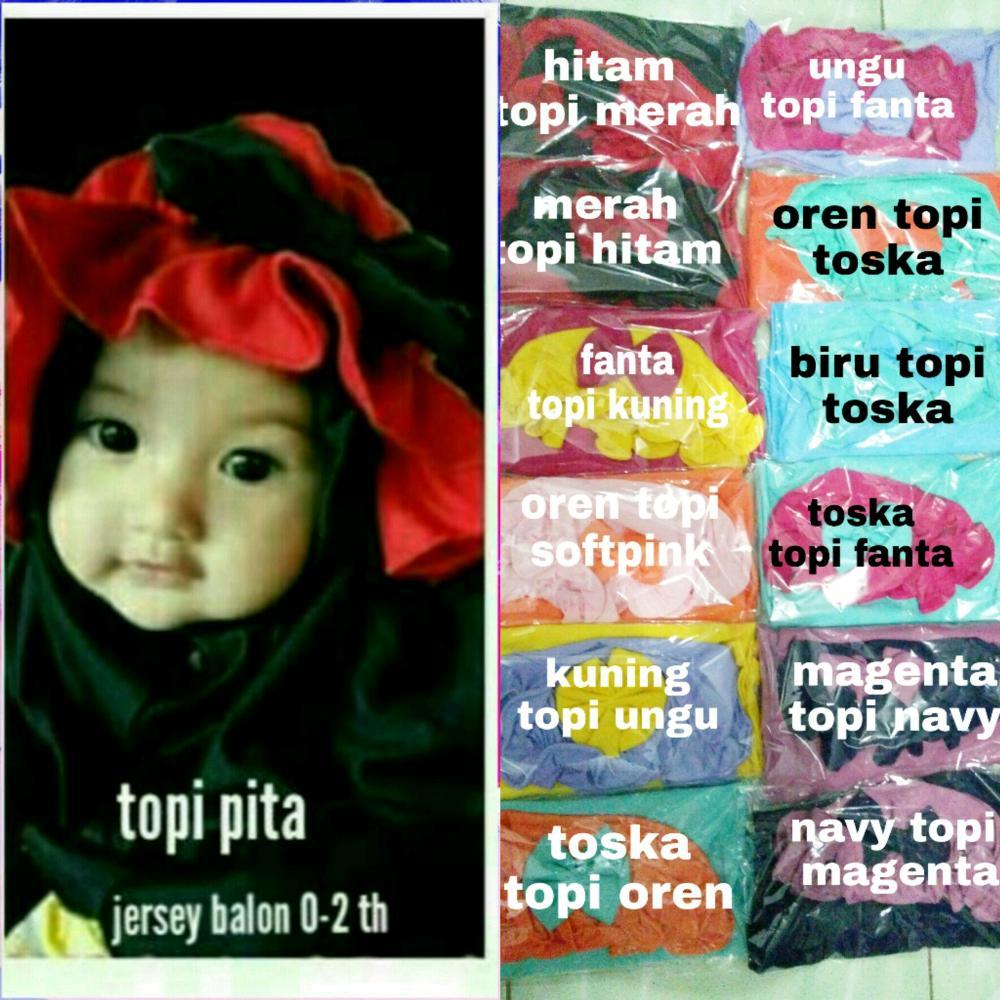jilbab bayi topi pita- kerudung bayi- hijab bayi- kerudung anak- jilbab anak lucu- hijab anak 0-2 tahun di lapak AF ONLINE 19yuniarti