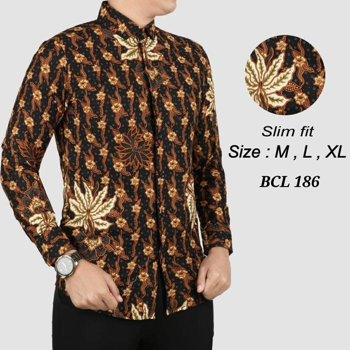 Batik Slimfit Tangan Panjang Pria BCL 186-Hitam