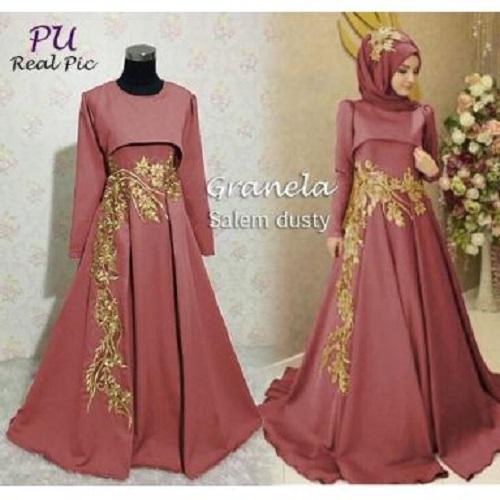 SUPPLIER GROSIR 15076 H54 BAJU MUSLIM MAXI GAMIS LENGAN PANJANG MAXY DRESS WANITA FASHION BUSANA MUSLIMAH LENGAN PANJANG SYARI GAMIS TERBARU WARNA SALEM MURAH TERMURAH KEKINIAN BAHAN BALOTELI