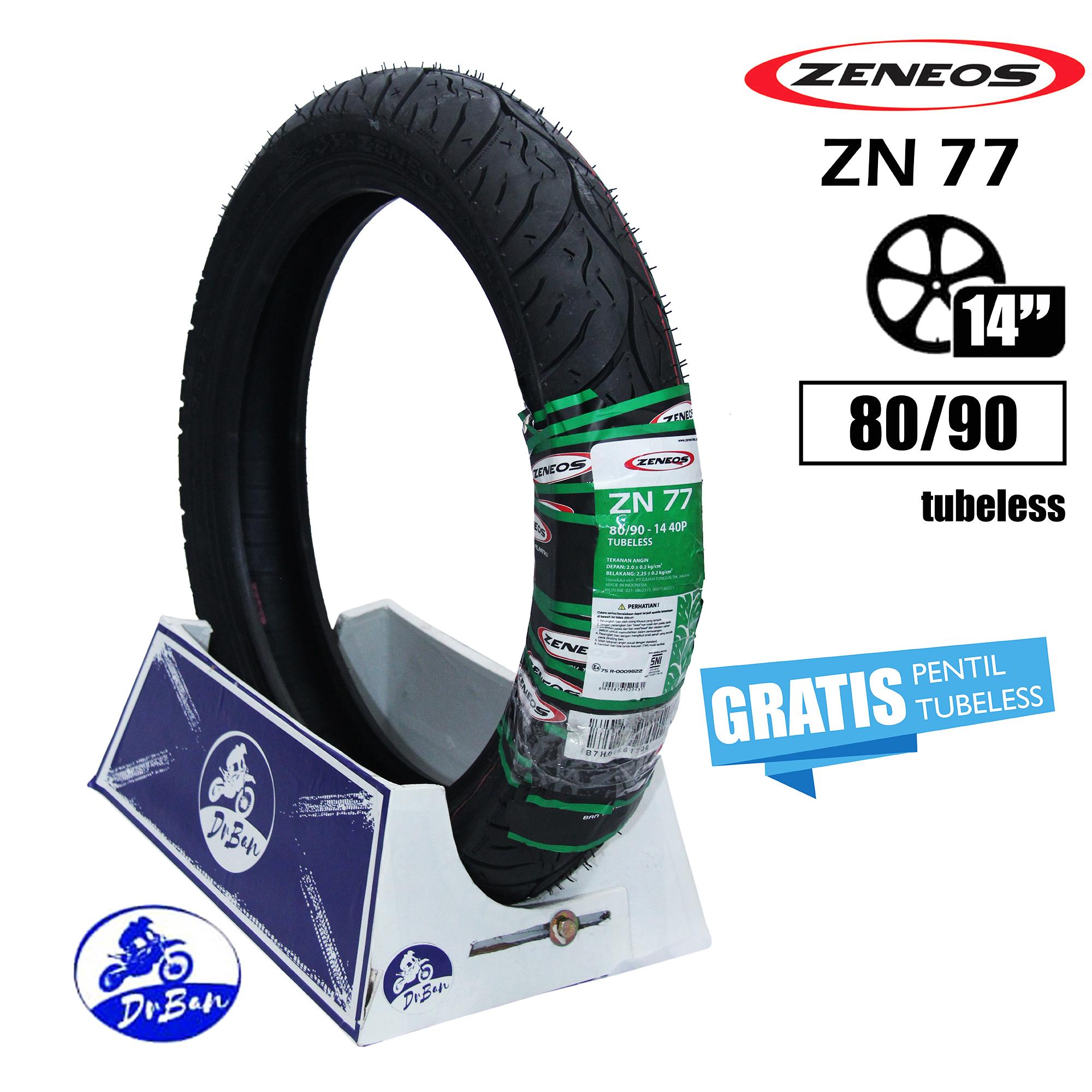 DR BAN Zeneos ZN 77 80/90 - 14 / Motor Scooter Matic / Honda Beat Vario Scoopy Spacy / Suzuki Nex Adrress Spin / Yamaha Mio / Kualitas Bagus