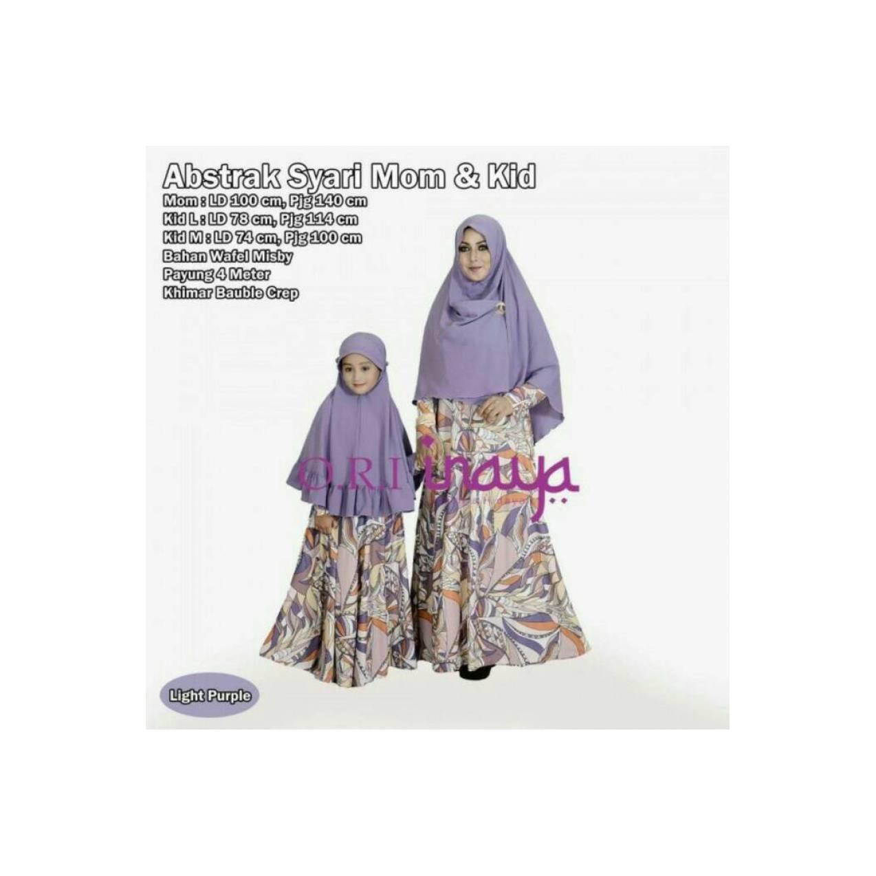 Gamis syari couple mom and kids abstrak ori inaya