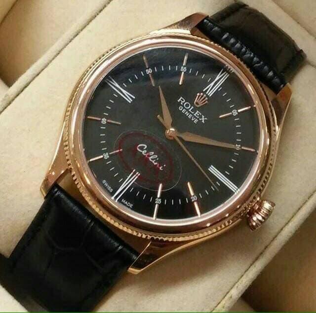Harga Diskon!! Rollex Cellini Date. Leather. Super Grade Aaa Premium - ready stock