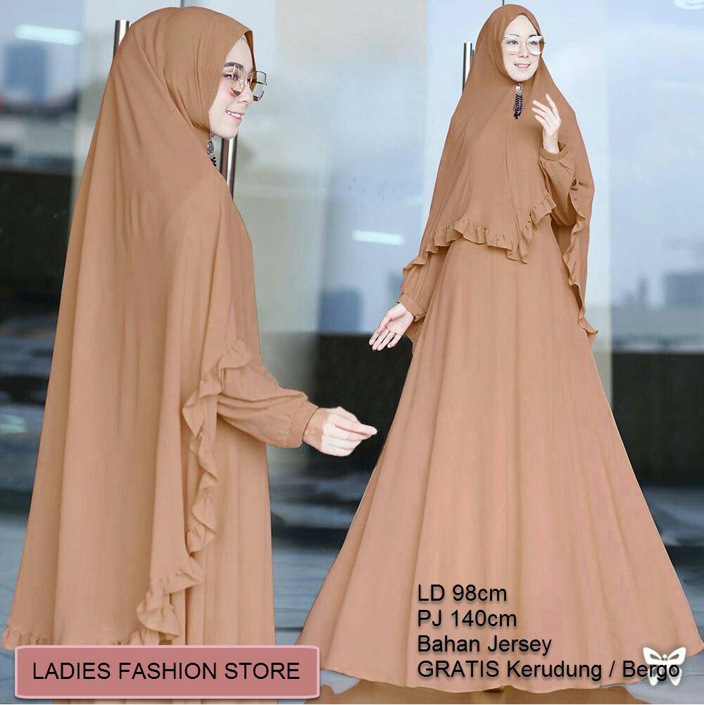 Baju Gamis Muslim Syari Muslimah GRATIS KERUDUNG / Dress Muslimah / Hijab Muslim / Gamis Syari / Baju Muslim / Fashion Muslim / Fashion Maxi / Setelan Muslim / Atasan Muslimah / Gamis Lebaran Murah Terbaru / Atasan Wanita Gamis Cantik Baru ss anitaju