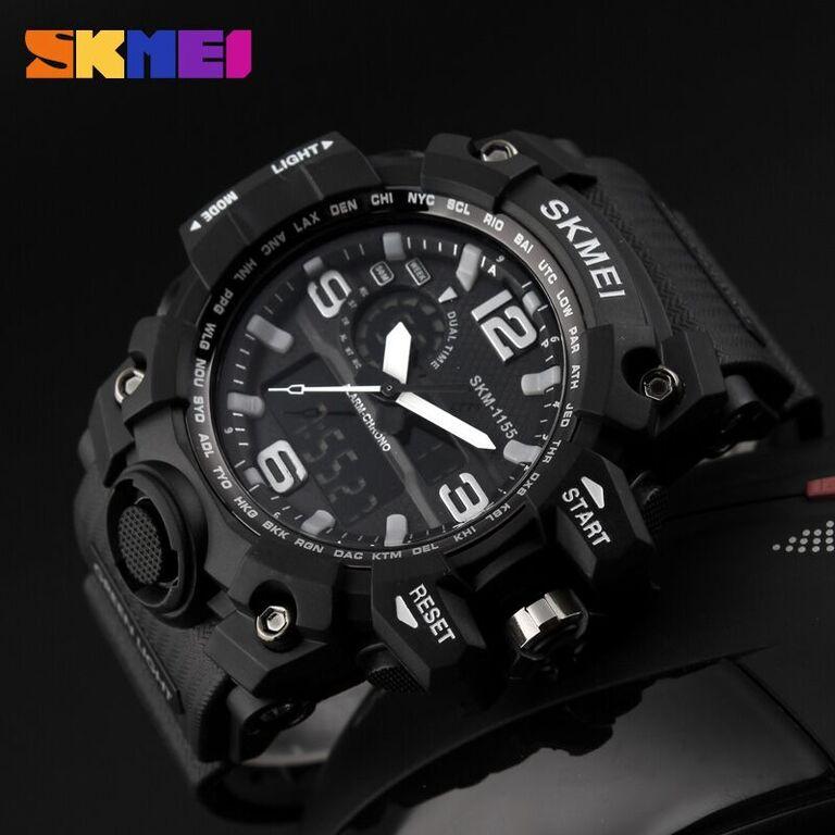 SKMEI Jam Tangan Rame Original Sport Water Resist 50m Analog Digital Pria AD1155 - Black White