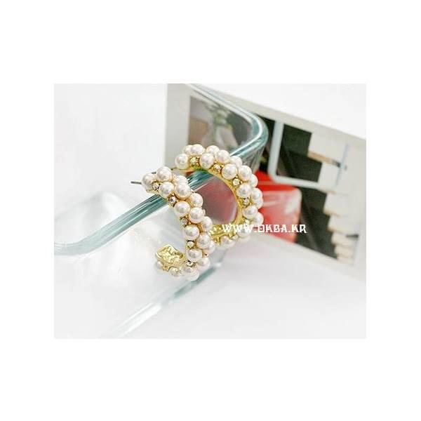 Anting Retro Mutiara Berlian Emas Korea Pearl Diamond Earrings Jan051
