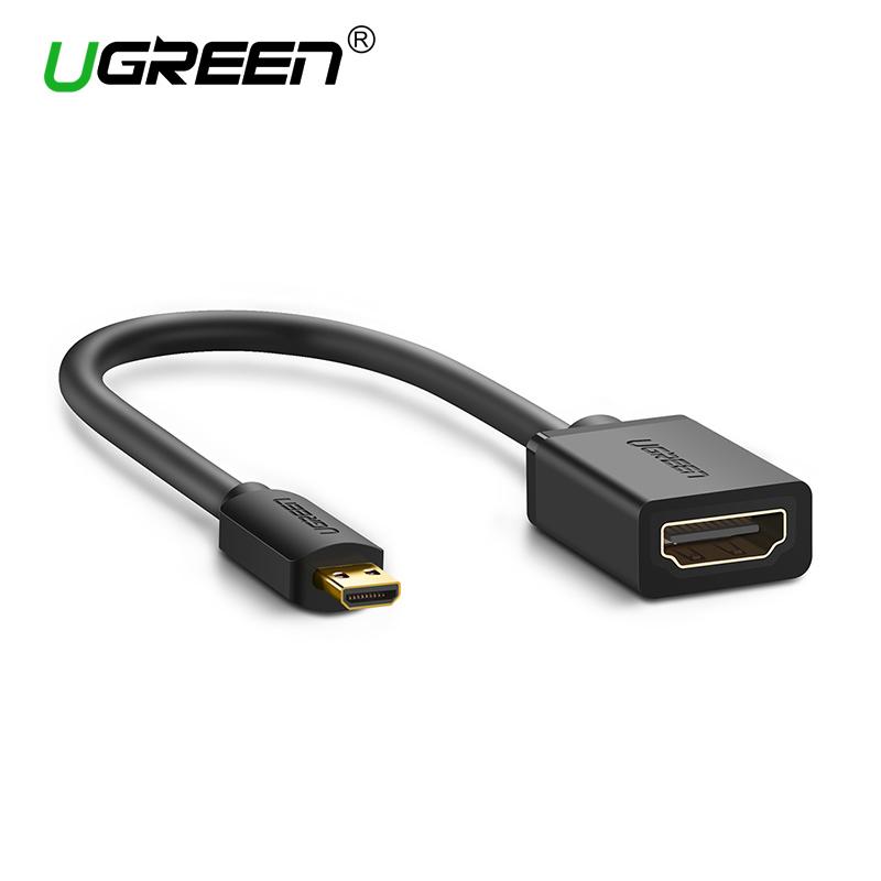 UGREEN 0.22M Micro HDMI to HDMI Cable Male to Female Micro HDMI Adapter Support 4K 60Hz 3D 1080P Ethernet Audio Return for GoPro Hero 6 Hero 5 Black, Nexus 10 Tablet, ASUS Zenbook Laptop, Camera