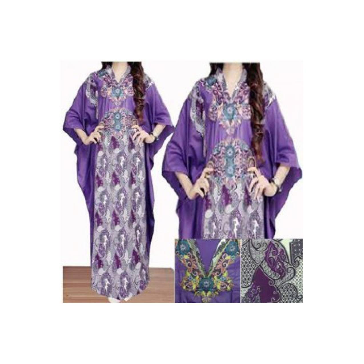 Gamis Dress Lavender Kaftan Bahan KATUN JEPANG