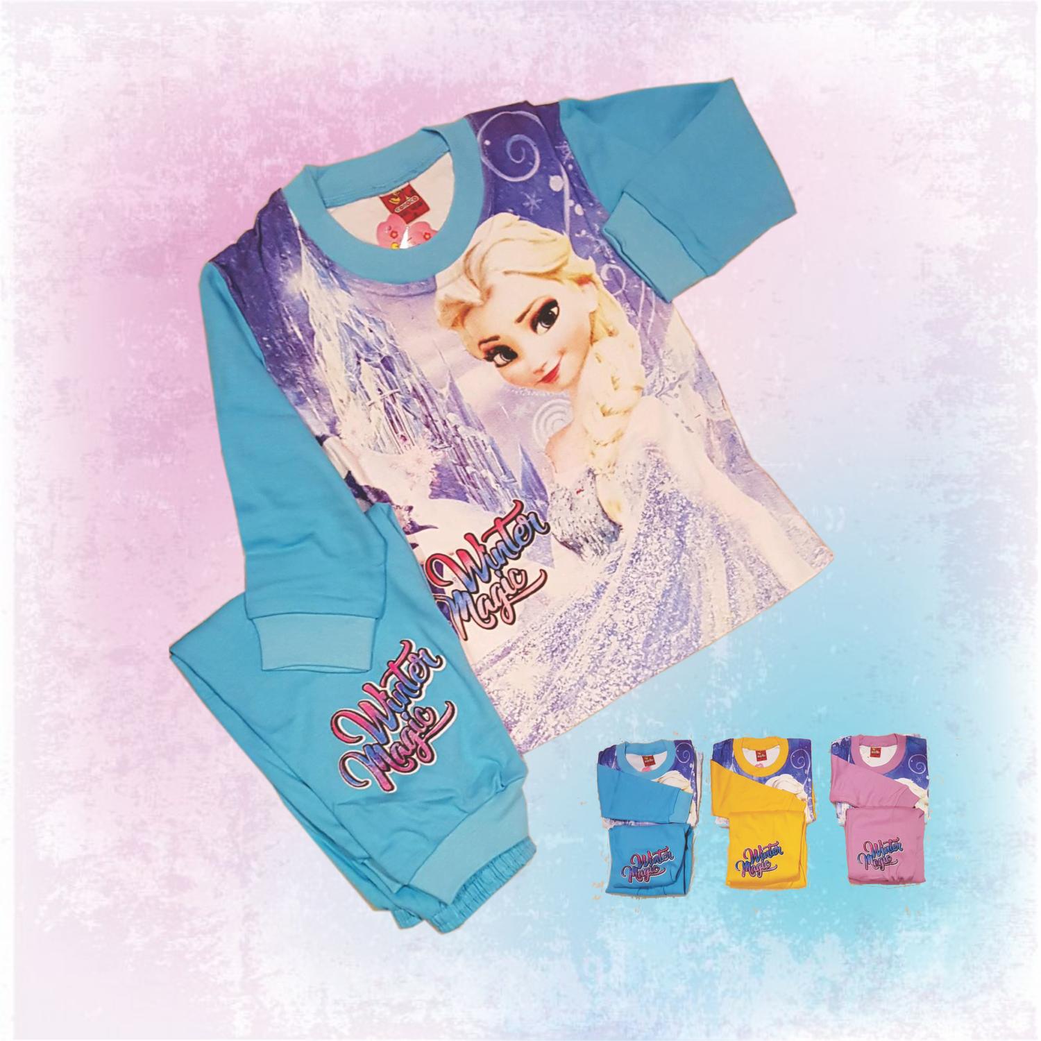 Baju Tidur Piyama Anak Frozen Elsa size 4-6-8