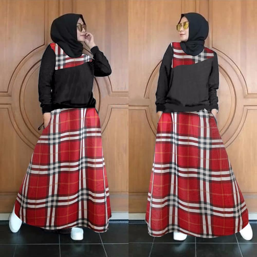 Setelan Kulot Wanita - Setelan Rok Burbery - Setelan Wanita - Setelan Gamis Wanita - Fashion Muslim Wanita - Pakaian Wanita - Dax