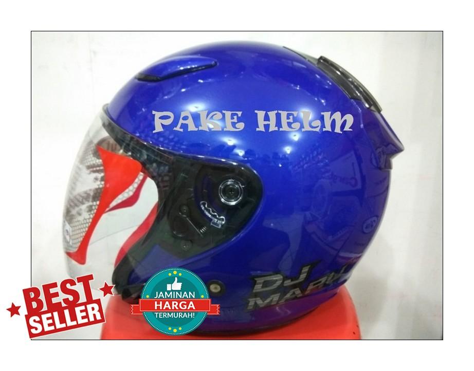HELM KYT DJ MARU SOLID DEEP MEET BLUE BIRU TUA DJMARU