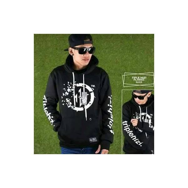 Jaket Bahan Fleece Jumper Allsize Hitam Triple Hizi