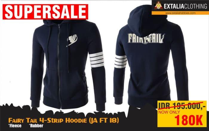 Harga Spesial!! JAKET FAIRY TAIL 4-STRIP HOODIE ANIME JACKET JA FT 18 - ready stock