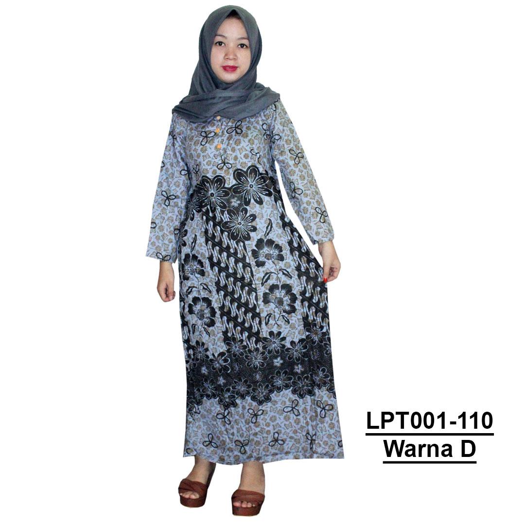 Longdres Batik, Daster Lengan Panjang Batik, Baju Tidur, Piyama, Leher Kancing (LPT001-110) Batik Alhadi