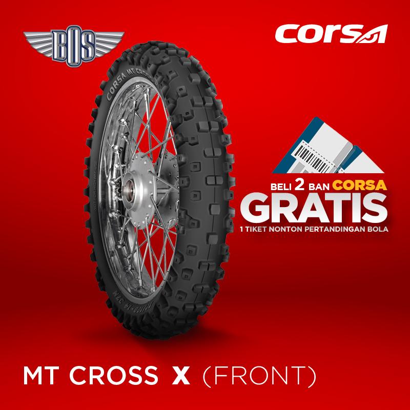 Ban Motor Corsa MT Cross-X(Front) 70/100 - 14 TUBE TYPE GRATIS JASA PASANG