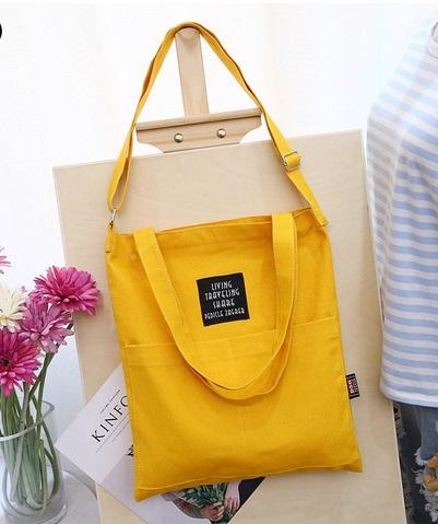 Tas Wanita Tote Kanvas/ Tas Tote Model Korea Best Seller / Tote Kanvas Bag 2 In 1