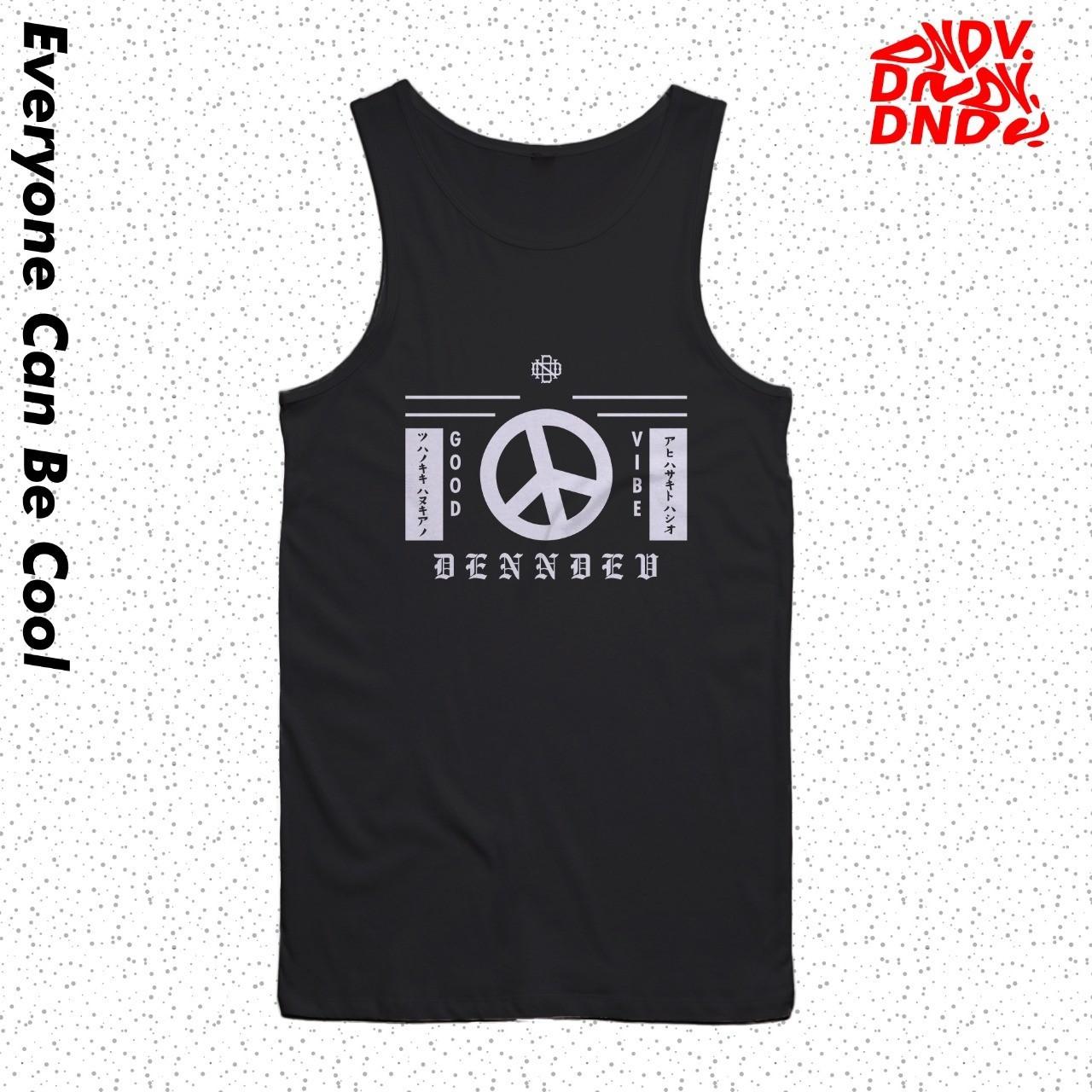 HIGH5 Fashion Pria Kaos Singlet DENNDEV GOOD VIBE Hitam