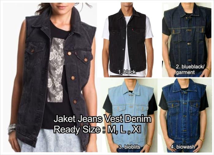 TERLARIS jaket jeans vest model levis jean rompi denim unisex tanpa lengan oke