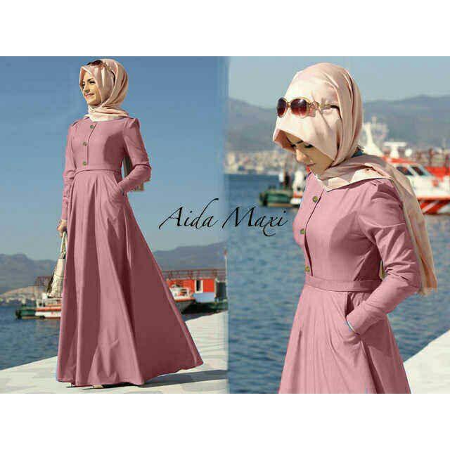 GAMIS POLOS AIDA MAXI 2IN1//KEBAYA MODERN/COUPLE KELUARGA/KERUDUNG SEGI/JEANS JUMBO/BATIK MURAH/H&M ()