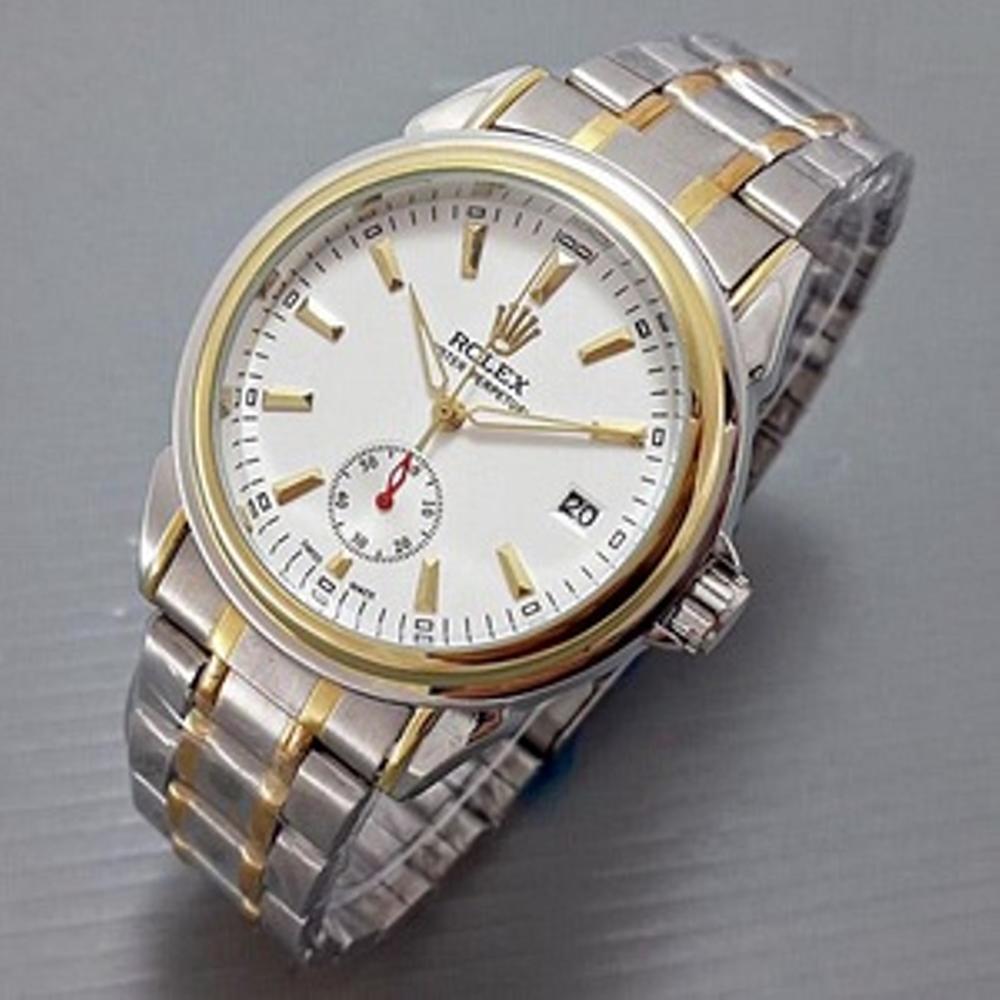 Jam Tangan Automatic Rolex R1137 Chrono Detik - Rantai Silver Kombi