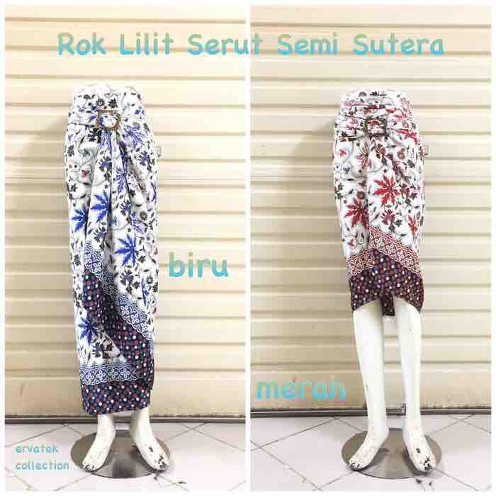 Rok Lilit Serut R017 Motif Batik Bawahan Kebaya / Kain Lilit Wrap Skirt Free Ring