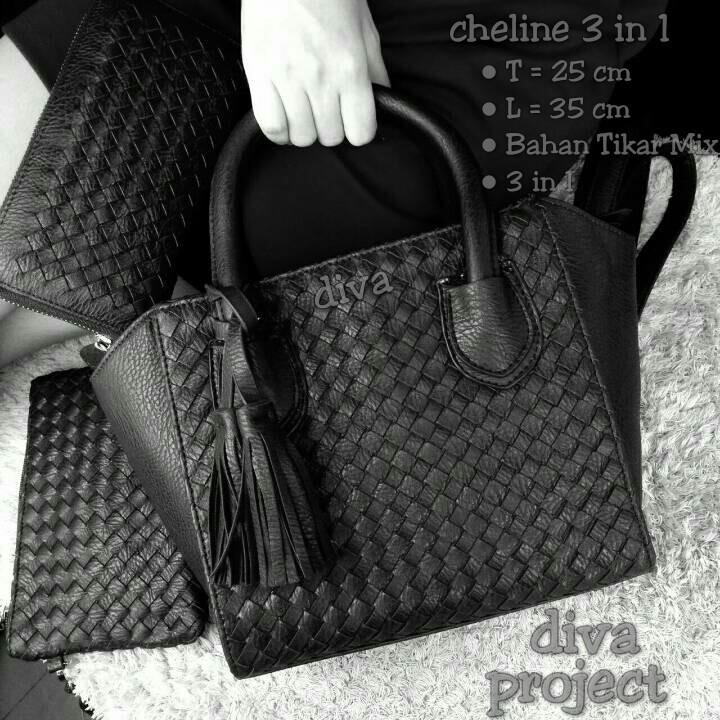 Promo Handbag anyam sintetis / Tas Wanita Murah / Tas 3in1 Diskon