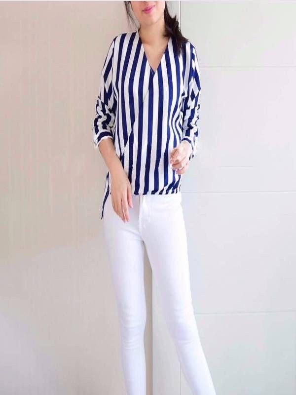 DM BLOUSE LIB SALUR NAVI