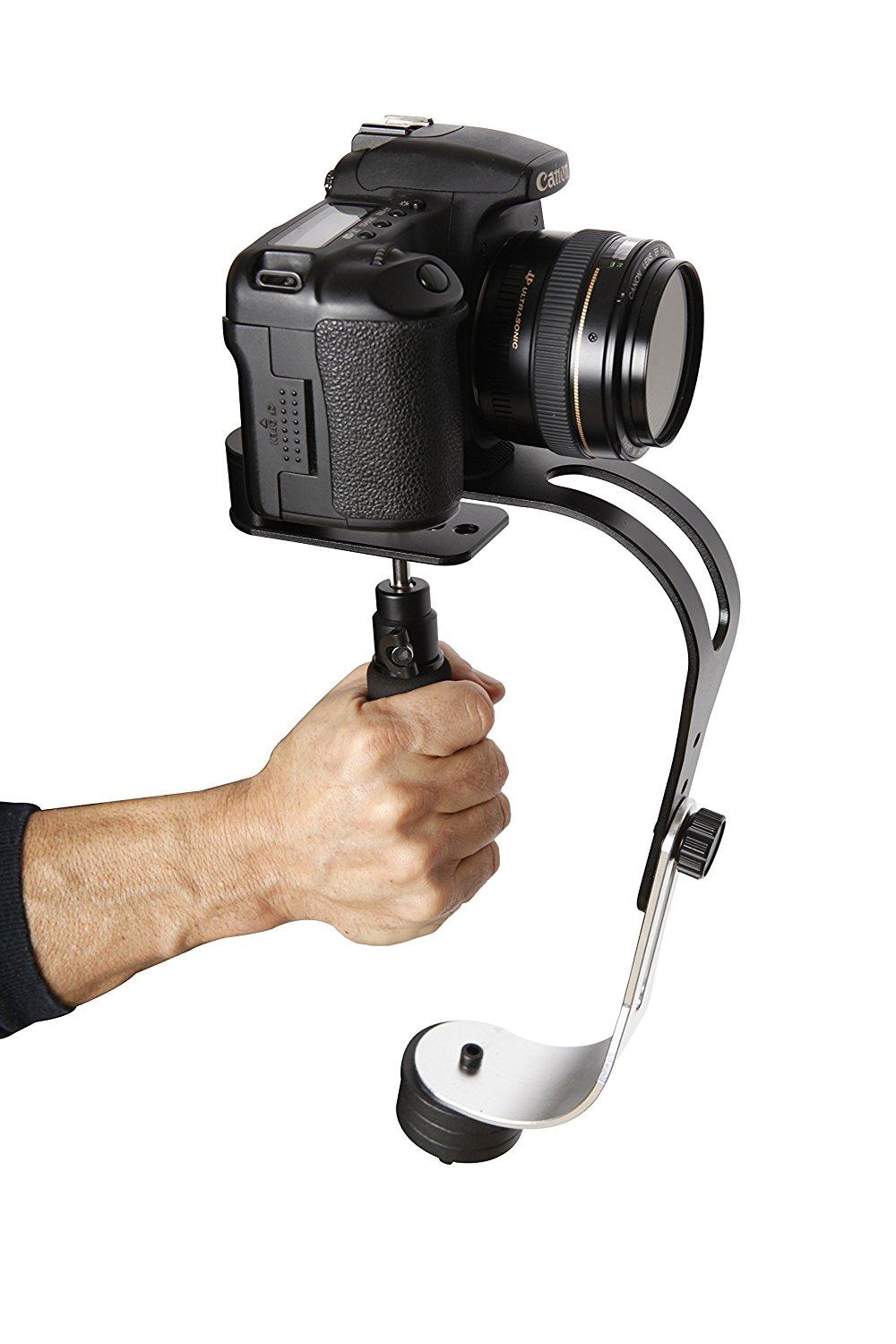 Resmi Roxant Pro Penstabil Kamera Video Edisi Terbatas (Tengah Malam Hitam) dengan Profil Rendah Handle untuk GoPro, Smartphone, canon, Nikon-atau Kamera Hingga 2.1 Lbs.