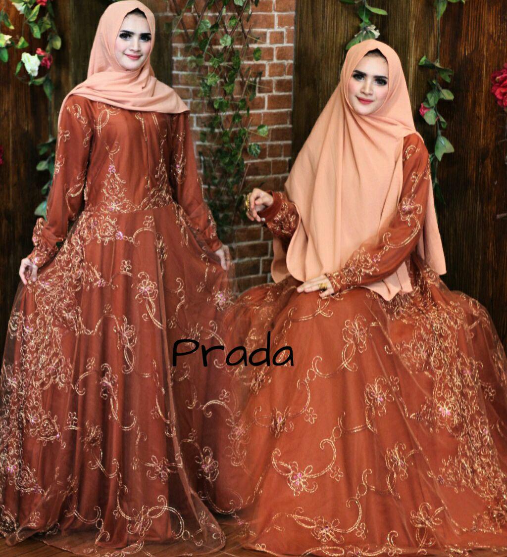 Baju gaun dress gamis muslim murah-brokat warna ungu tua-size XL-umbrella klok 4m