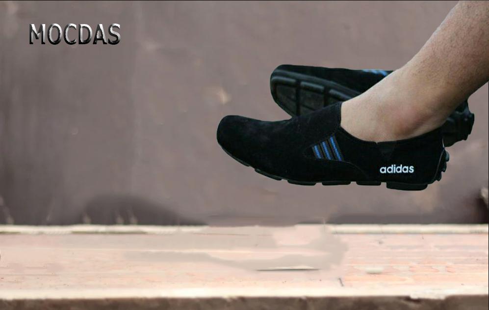 SEPATU PRIA CASUAL SLIP ON MOCDAS SLOP HITAM PUTIH